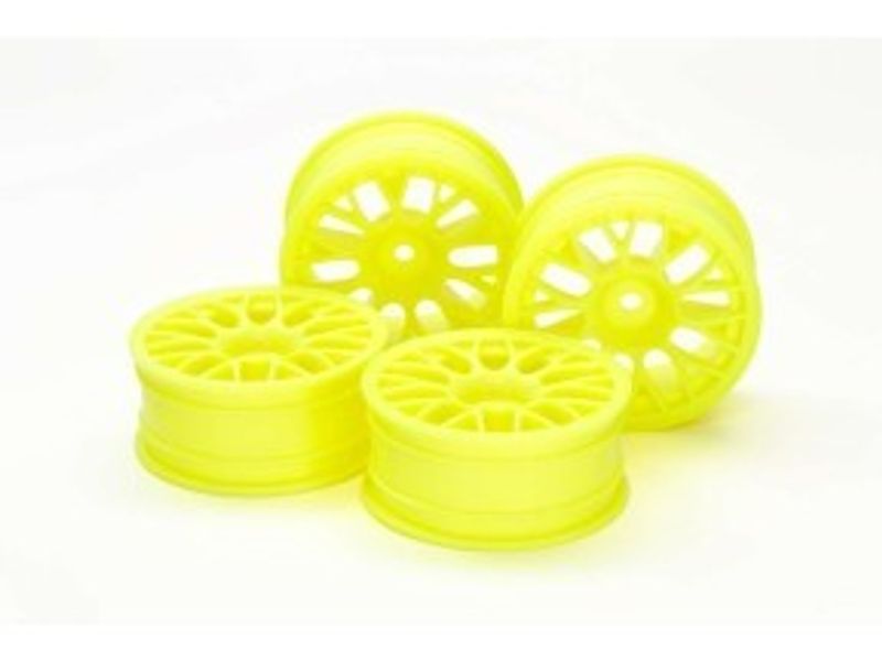 TAMIYA Medium-Narrow Mesh Wheels (24mm, +2, Yellow)