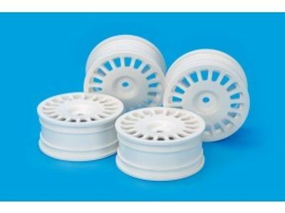 TAMIYA Medium-Narrow Rally Dish Wheels (24mm, +0, White)