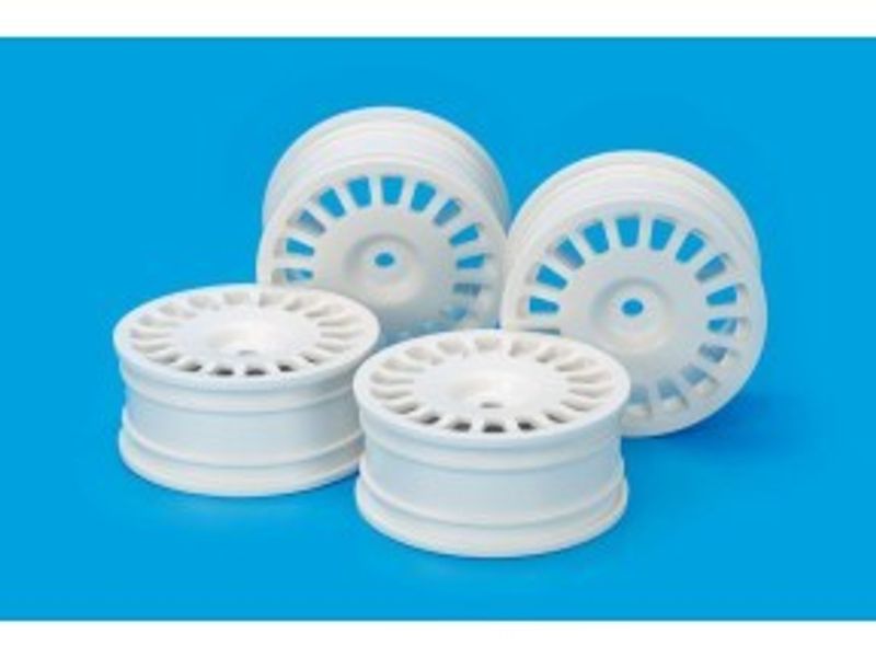 TAMIYA Medium-Narrow Rally Dish Wheels (24mm, +0, White)