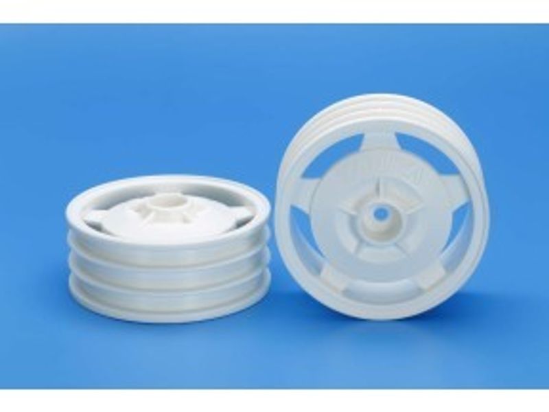 TAMIYA 2WD Buggy Front Star-Dish Wheels (Hex Hub, White)