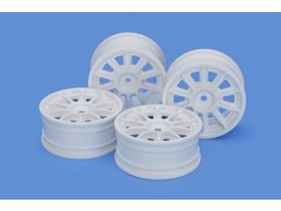 TAMIYA TH 10-Spoke Wheels (White) (24mm Width, Offset 0)