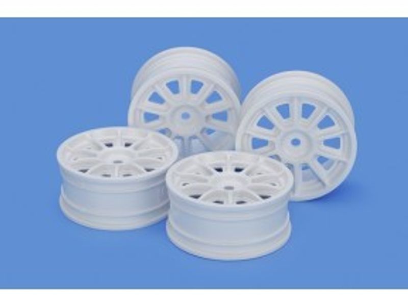 TAMIYA TH 10-Spoke Wheels (White) (24mm Width, Offset 0)