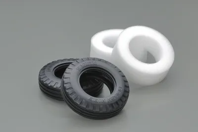 TAMIYA Ribbed "Rough Ride" Tires (w/Inner Sponge, 2pcs.)