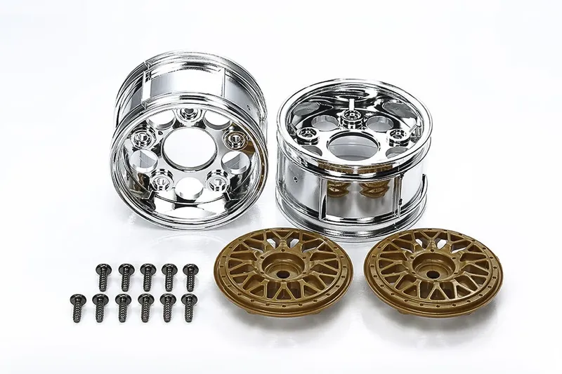 TAMIYA 2-Piece Wide Mesh Wheels (1 Pair, 4wd/Touring Car)