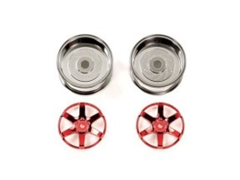 TAMIYA 2pc 6spk Red Whl 26mm Off+6