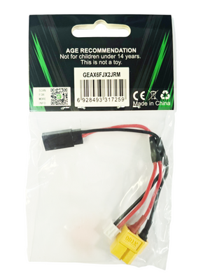 Gens ace XT60 hona, JST-XHR-2P to JR-3P hane adapter, 100mm