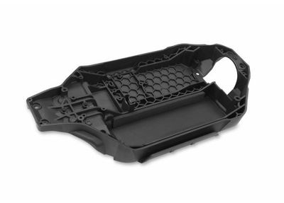 Traxxas Chassi Bottenplatta (Långt Batteri) Mörkgrå Rustler 4x4 (6723-DGRY)