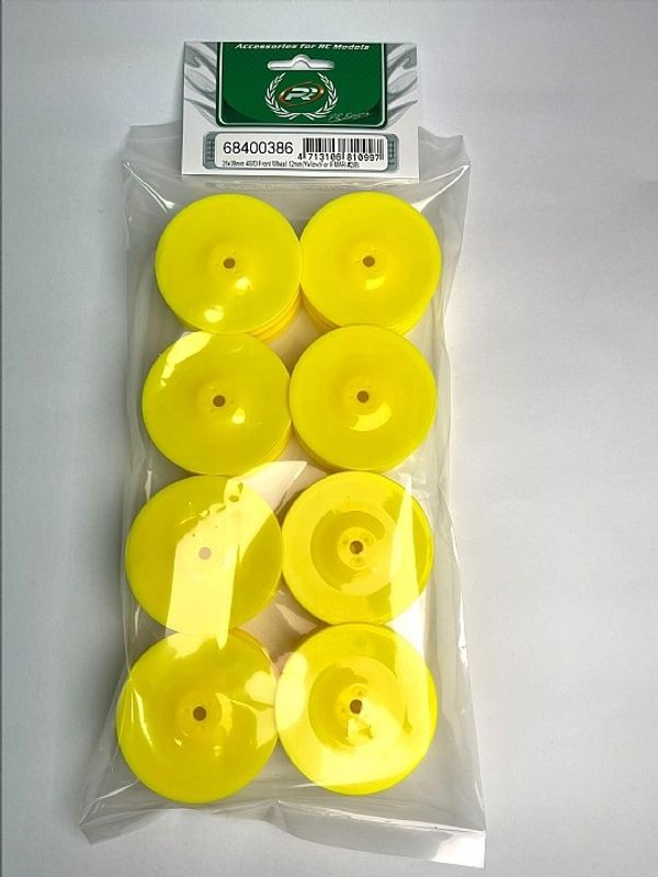 Fälgar 4WD Fram 4 par Gula 26x38mm IFMAR PR Racing