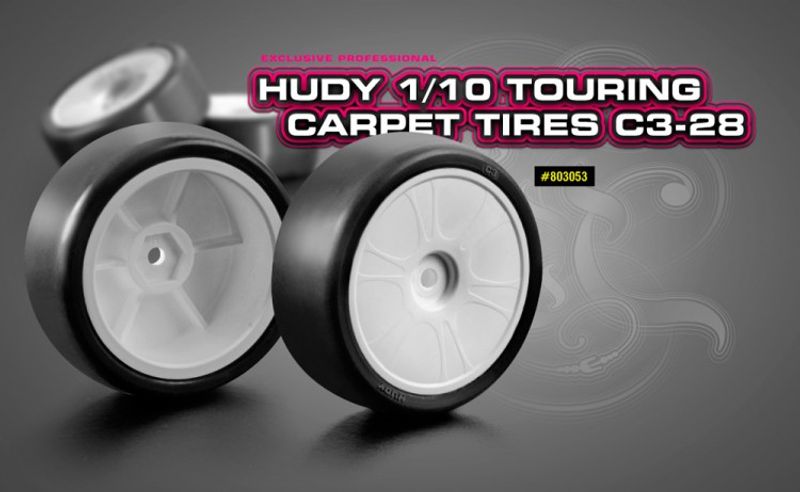 Däck på fälg Touring 1/10 Carpet C3-28 (4 Hjul)