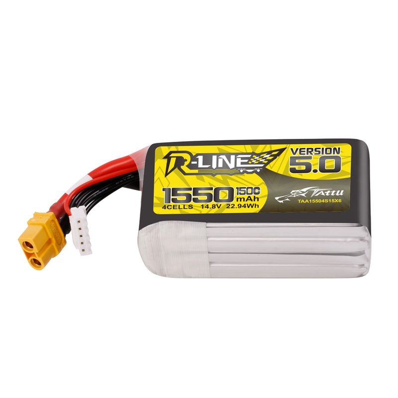 Tattu 1550mAh 4S 150C 14,8V LiPo-batteri – XT60 kontakt – R-Line 5,0