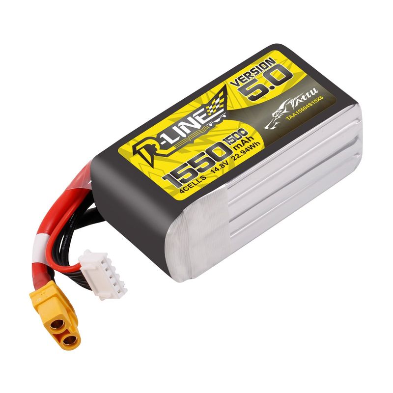Tattu 1550mAh 4S 150C 14,8V LiPo-batteri – XT60 kontakt – R-Line 5,0