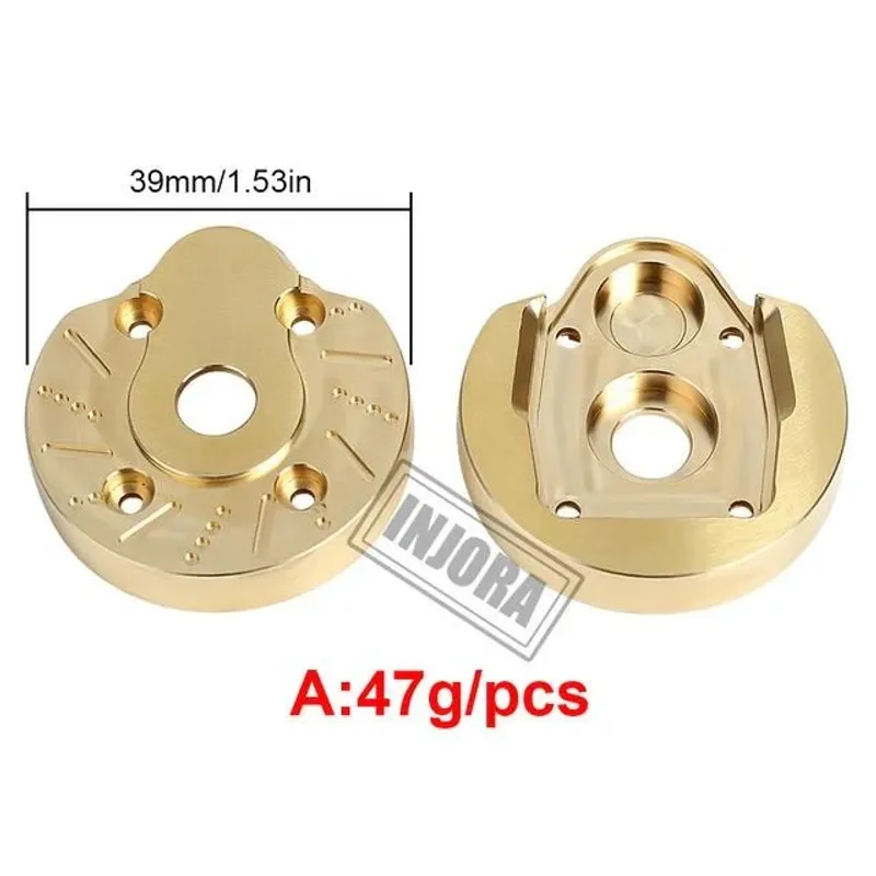 INJORA 2PCS Brass Portal Steering Knuckle Cap Housing för SCX10 III och Capra 1.9