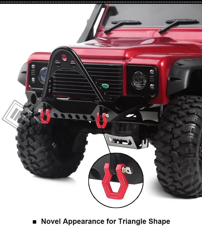 INJORA Svart Metall Front Bumper med lysen till TRX4 SCX10 & SCX10 II