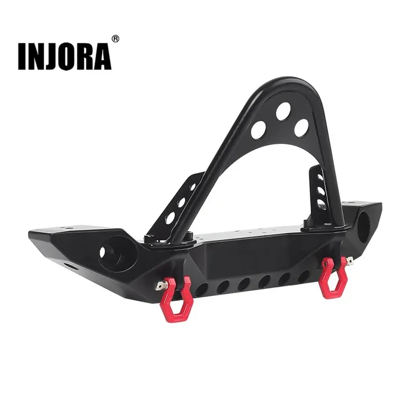 INJORA Svart Metall Front Bumper med lysen till TRX4 SCX10 & SCX10 II