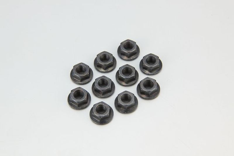 Kyosho 1-N4045F – Flänsmuttrar M4×4,5 mm, 10 st