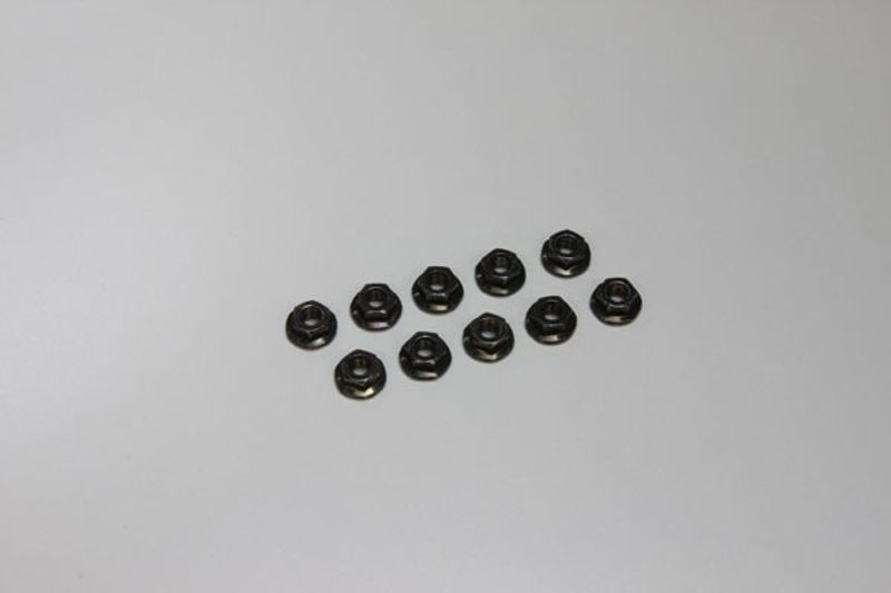 Kyosho 1-N3037F – Flänsmuttrar M3×3,7 mm, 10 st