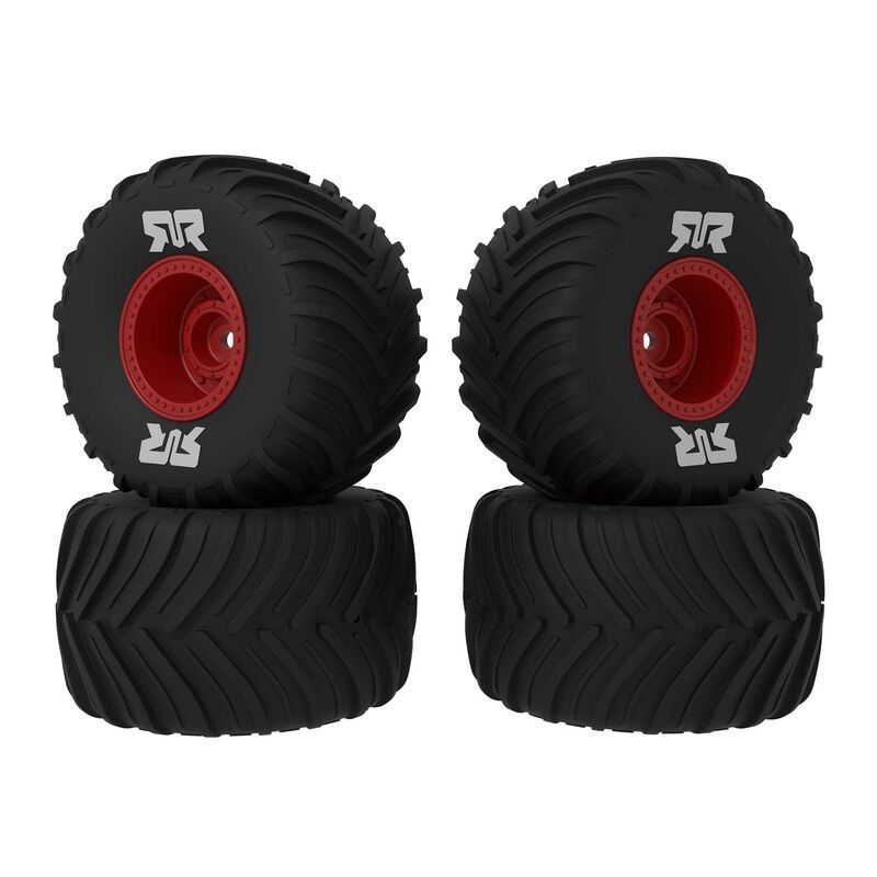 Hjul dBoots Chevron MT röda 12mm hex ARRMA GROM 4 st