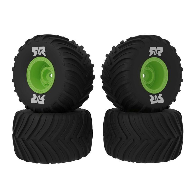 Hjul dBoots Chevron MT gröna 12mm hex ARRMA GROM 4 st