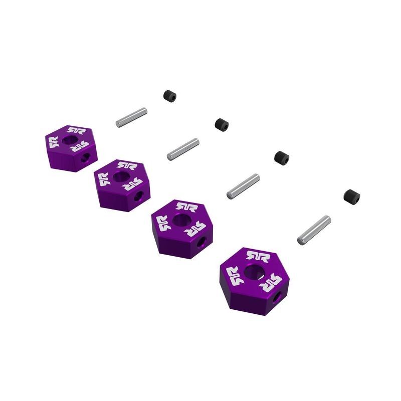 ARRMA hjulhex i metall 12 mm, lila, 4 st – ARA-3117