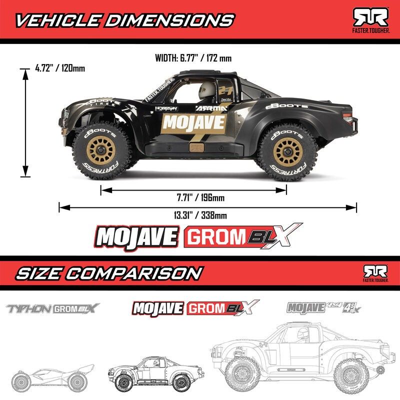 Mojave Grom 223S BLX Borstlös 1/18 4x4 utan Batteri/Laddare