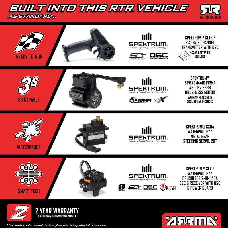 ARRMA INFRACTION GROM 3S röd/svart ARA2315ST1 – produktbild 31