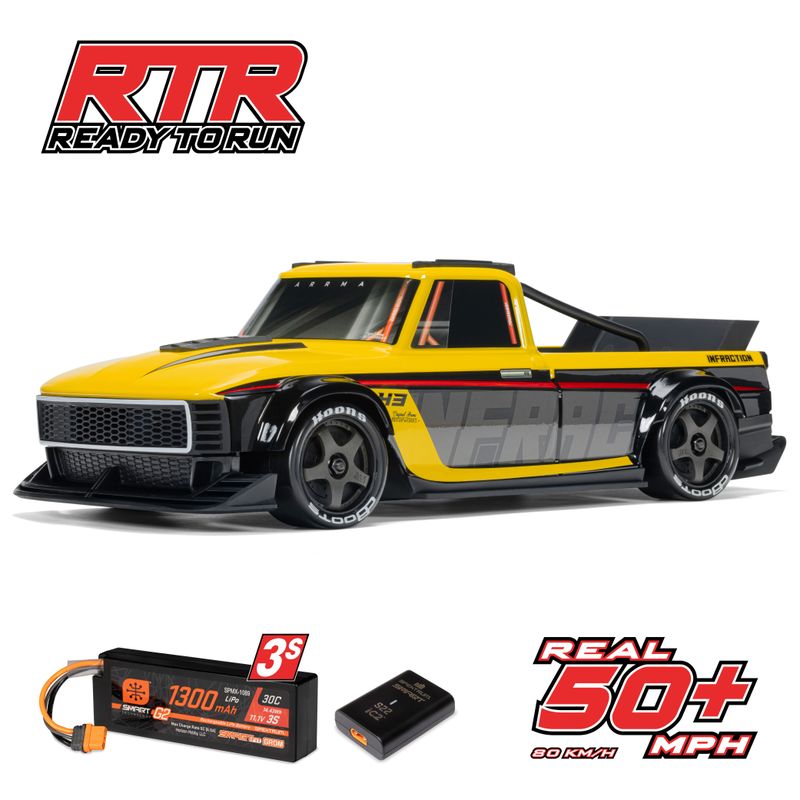 ARRMA INFRACTION GROM 3S gul/svart ARA2315ST2 – produktbild 30
