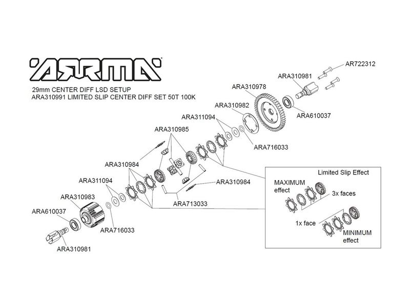 Shim Set Differential ARRMA Kraton 1/8 EXB /Mojave 1/8 EXB