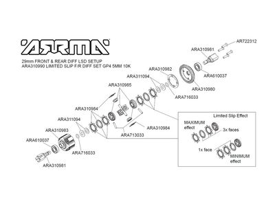 Shim Set Differential ARRMA Kraton 1/8 EXB /Mojave 1/8 EXB