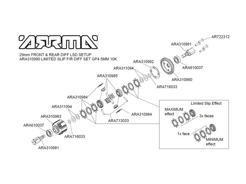 Shim Set Differential ARRMA Kraton 1/8 EXB /Mojave 1/8 EXB
