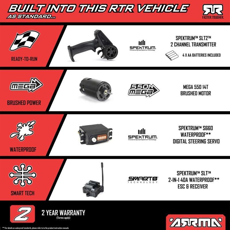 ARRMA Fury 1/10 2wd RTR Borstad Short Course (inkl. batteri/laddare)