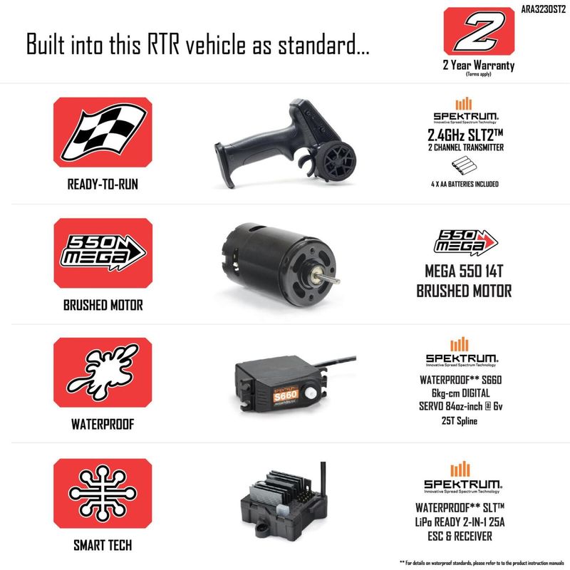 ARRMA Gorgon 1/10 2WD Mega 550 Borstad Monster Truck m. batteri/laddare