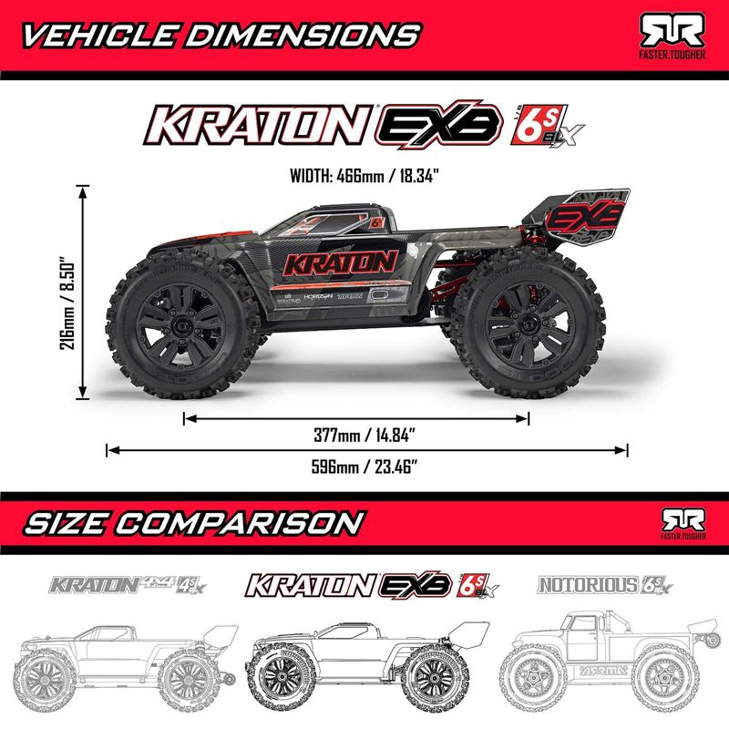 ARRMA Kraton 6S EXB 4x4 RTR V6 Borstlös Speed Truck