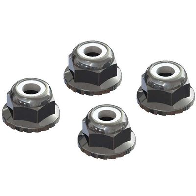 ARRMA låsmutter M4 med fläns, 7 mm nyckelvidd, 4 st