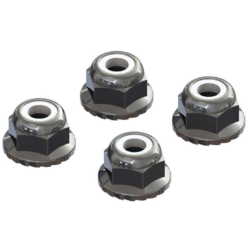 ARRMA låsmutter M4 med fläns, 7 mm nyckelvidd, 4 st