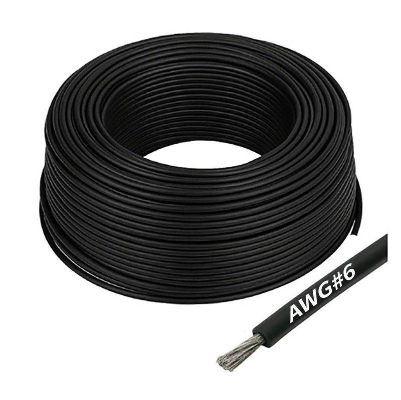 Gens ace silikonkabel AWG 6, svart, 1 m
