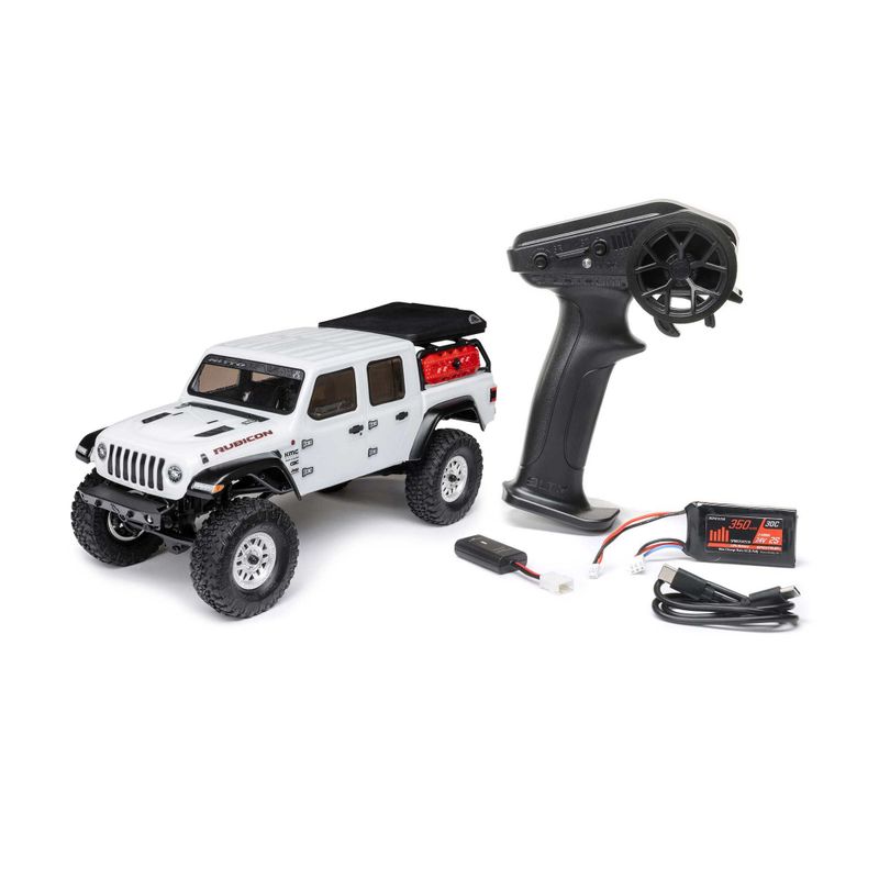 1/24 SCX24 Jeep JT Gladiator 4X4 RTR Borstad Rock Crawler (inkl. batteri/laddare) Vit