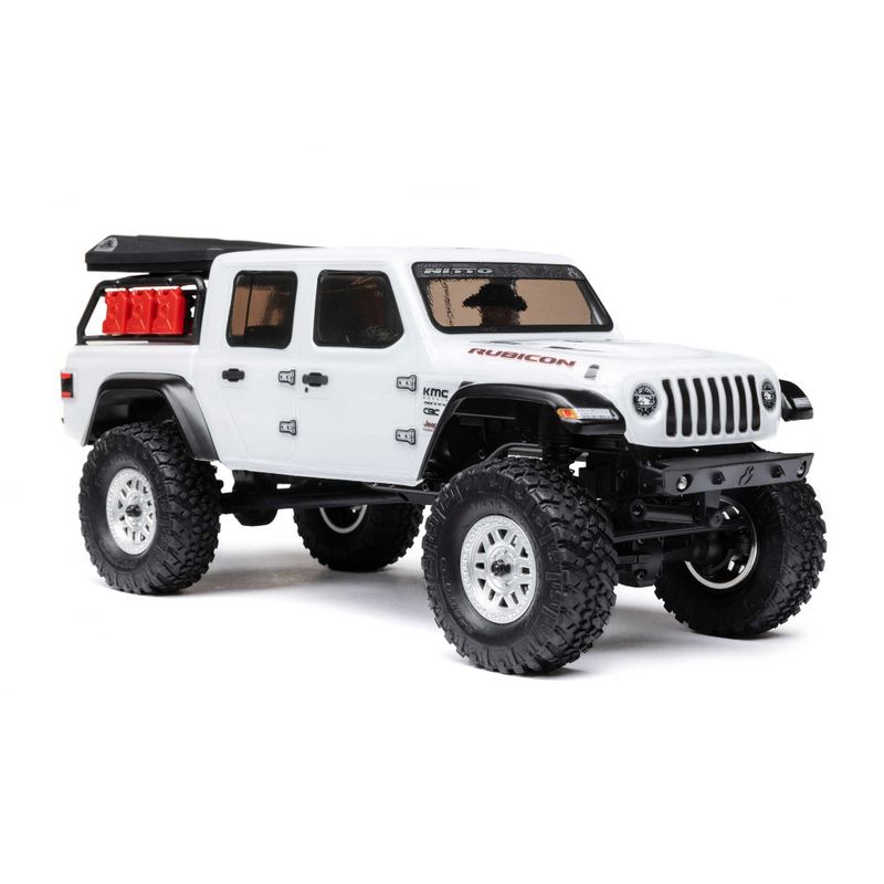 1/24 SCX24 Jeep JT Gladiator 4X4 RTR Borstad Rock Crawler (inkl. batteri/laddare) Vit