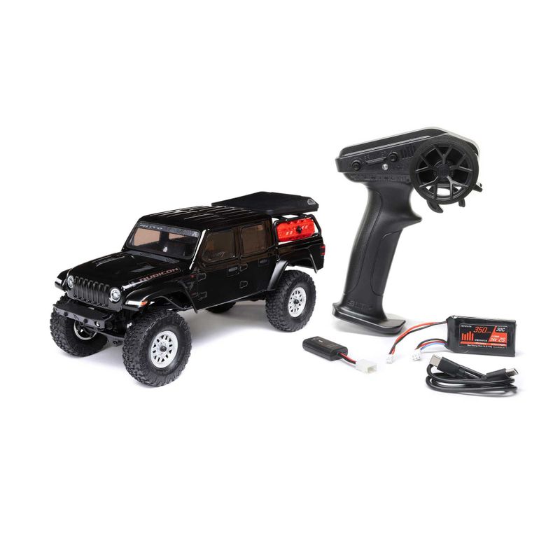 1/24 SCX24 Jeep JT Gladiator 4X4 RTR Borstad Rock Crawler (inkl. batteri/laddare) Svart