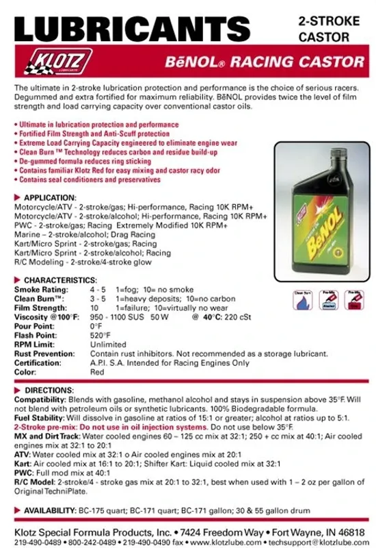 Benol Recinolja Klotz 0.47L