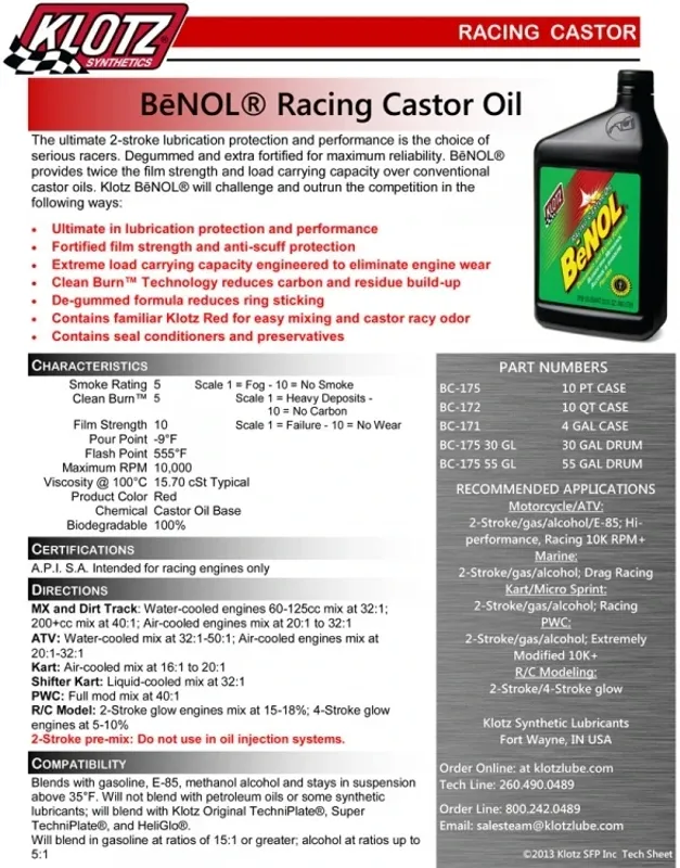 Benol Recinolja Klotz 0.47L