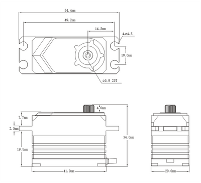 Servo Borstlöst 30.0kg/0.065sek (7.4V) SRT Programmerbart (i-Bus2, SXR, SUR, SR, SFR)