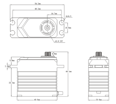 Servo Borstlöst 65.0kg/0.11sek (7.4V) SRT Programmerbart (i-Bus2, SXR, SUR, SR, SFR)