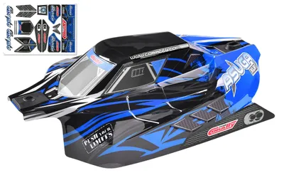 Polycarbonat kaross - Asuga XLR - målad - klippt - dekaler - Blue Color - 1 st