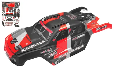 Polycarbonat kaross - Kagama XP 6S - målad - klippt - dekaler - Red Color - 1 st