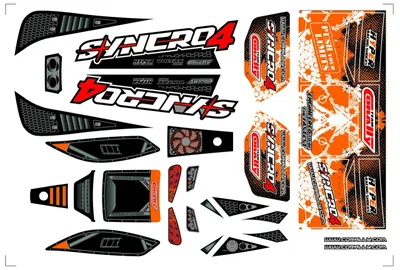 Dekalkit kaross - Syncro 4 - Pre-Cut - Orange  - 1 st