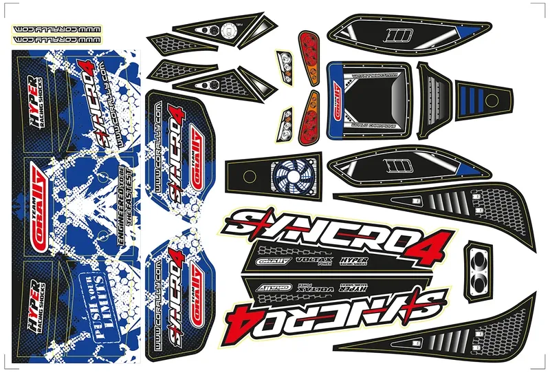 Dekalkit kaross - Syncro - Pre-Cut - Blå  - 1 st