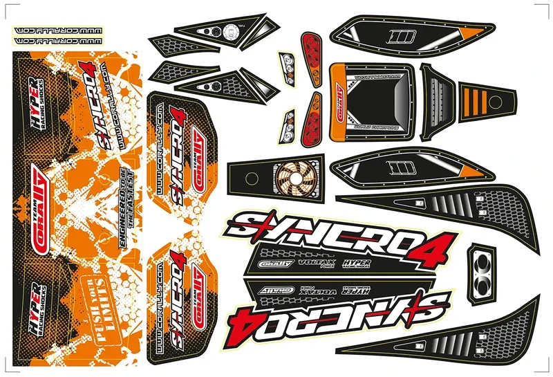 Dekalkit kaross - Syncro - Pre-Cut - Orange  - 1 st