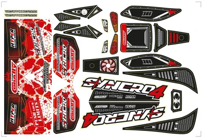 Dekalkit kaross - Syncro - Pre-Cut - Röd  - 1 st