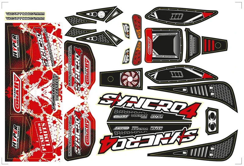 Dekalkit kaross - Syncro - Pre-Cut - Röd  - 1 st