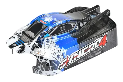 Polycarbonat kaross - Syncro 4 - målad - klippt - dekaler - Blue Color - 1 st
